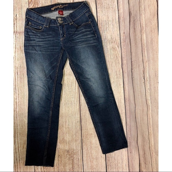 Dark Washed Cropped Jeans - Picture 1 of 8